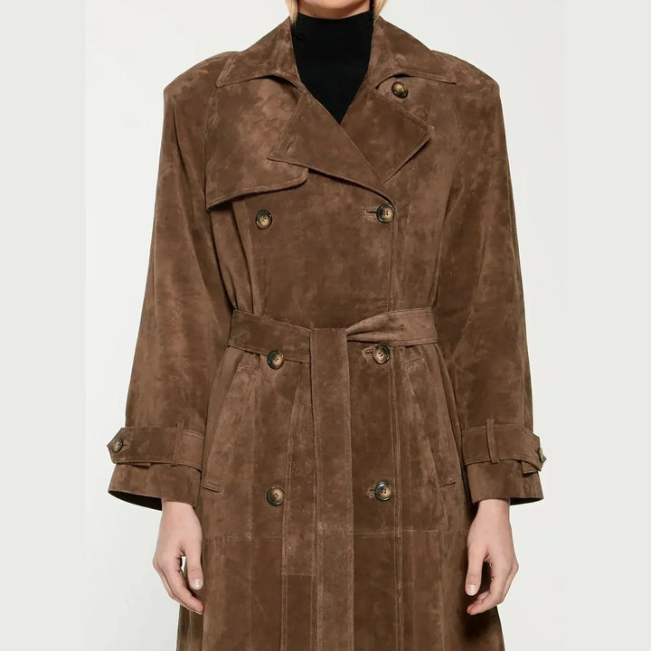 Harlow Suede Trench Coat